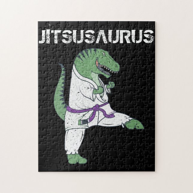 Funny Jujitsu, T-Rex Jiu Jitsu Black Belt gifts Jigsaw Puzzle (Vertical)