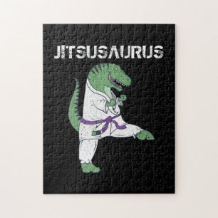 Funny Jujitsu, T-Rex Jiu Jitsu Black Belt gifts Jigsaw Puzzle