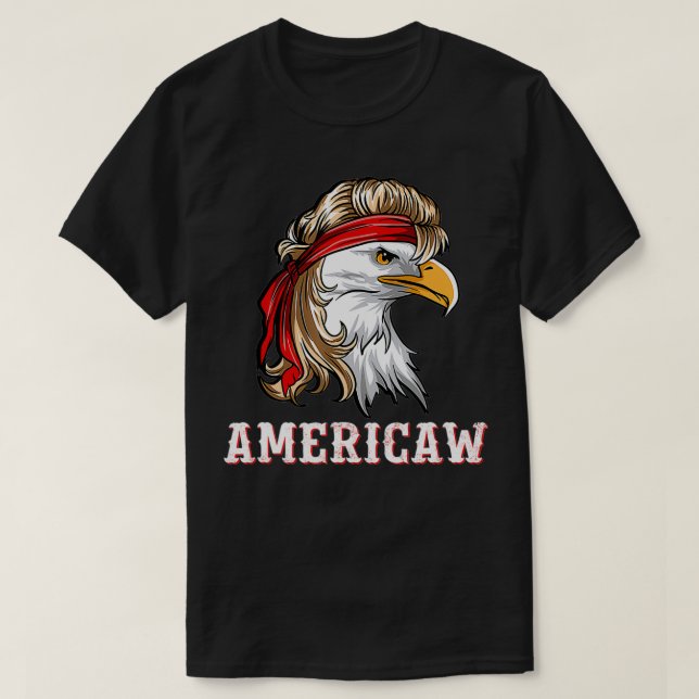 Funny July 4th American Flag USA Patriotic Eagle A T-Shirt (Design Front)