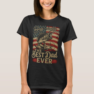 Funny July 4th Fishing Dad Gift Bass fish T-Shirt