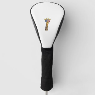 Funny July 4th US Flag Patriotic Giraffe Golf Head Cover