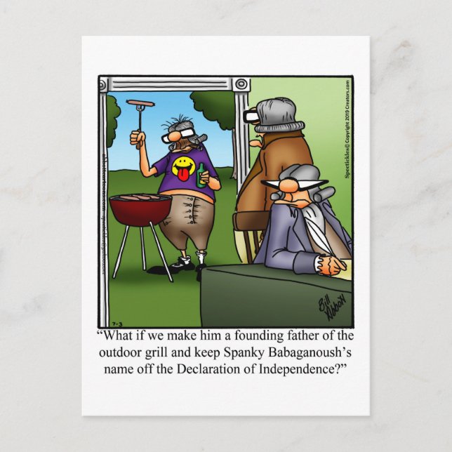 Funny July Fourth Humour Postcard (Front)