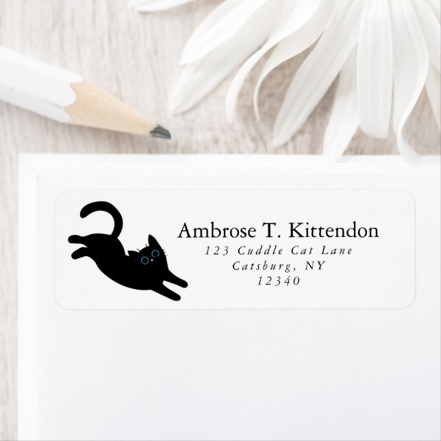 Funny Jumping Acrobat Black Cat Art Silhouette (Insitu)