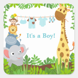 Funny Jungle Animals Announcements Sticker