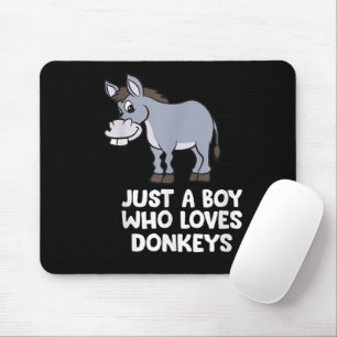 funny Just a Boy Who Loves Donkeys Mouse Mat
