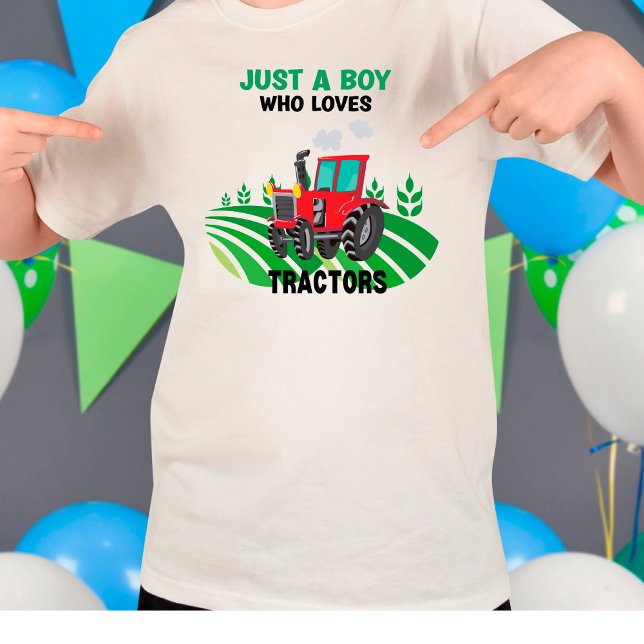 Funny Just A Boy Who Loves Tractors Farm T-Shirt (Creator Uploaded)