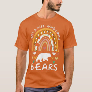 Funny Just A Girl Who Loves Bears Rainbow Leopard T-Shirt