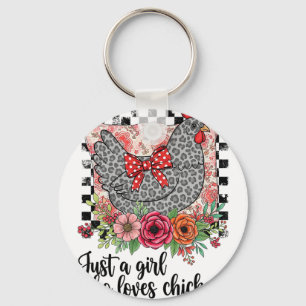 Funny Just A Girl Who Loves Chickens Thanksgiving  Key Ring