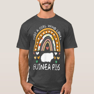 Funny Just A Girl Who Loves Guinea pigs Rainbow Le T-Shirt