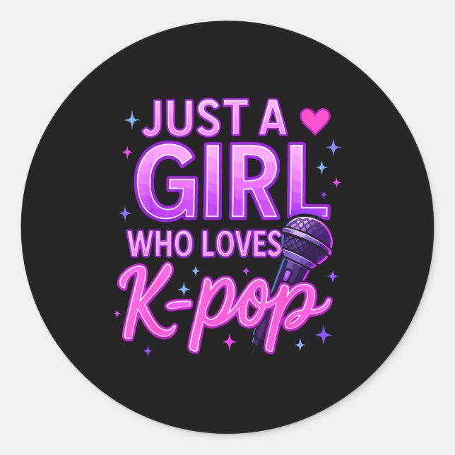 Funny Just A Girl Who Loves K-p  Classic Round Sticker (Front)