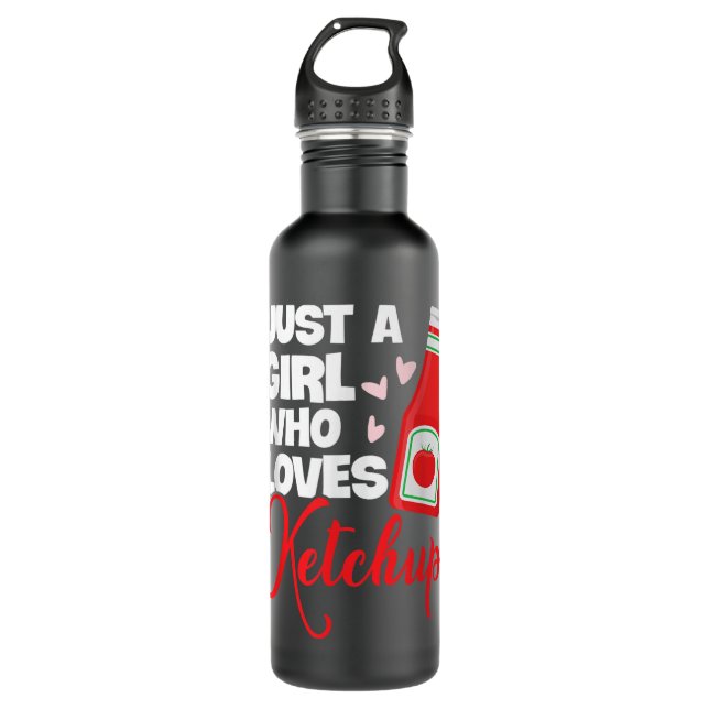 Funny Just A Girl Who Loves Ketchup Hiking Lover 3 710 Ml Water Bottle (Front)