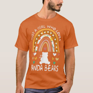 Funny Just A Girl Who Loves Panda Bears Rainbow Le T-Shirt