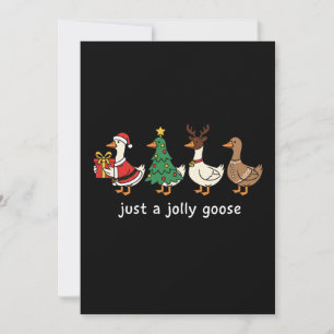 Funny "Just a Jolly Goose" Cute Cartoon Christmas  Holiday Card