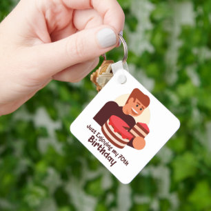 funny just enjoying my 70th birthday sayings key ring