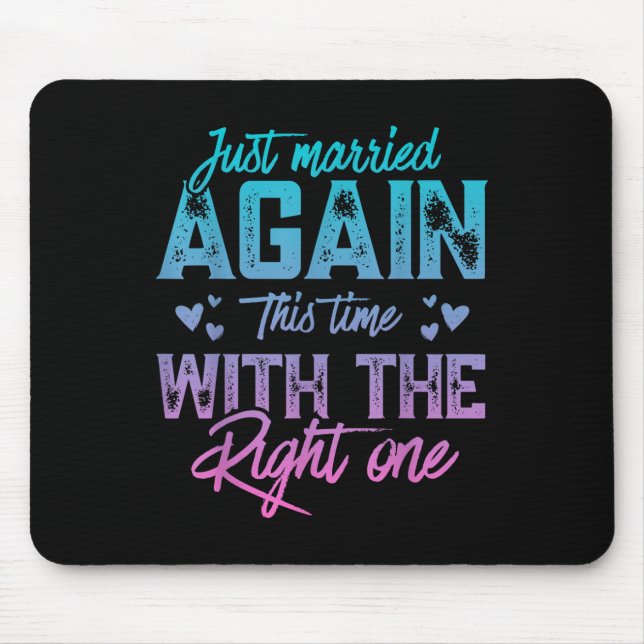 Funny Just Married Again Bride Groom Couple Second Mouse Mat (Front)