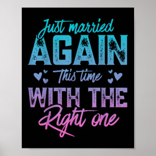 Funny Just Married Again Bride Groom Couple Second Poster