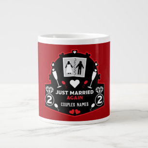 Funny just married again    large coffee mug