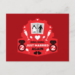 Funny just married again postcard