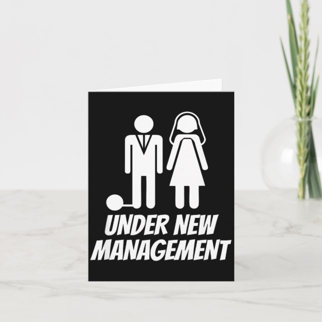 Funny Just Married , Fun Newlywed Gag For Men  Card (Front)