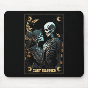 Funny Just Married Husband Wife Skeleton Bachelore Mouse Mat