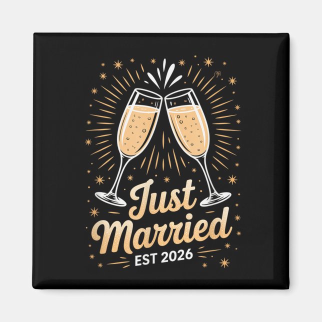 Funny Just Married Newlywed Honeymoon Couple 2026  Magnet (Front)