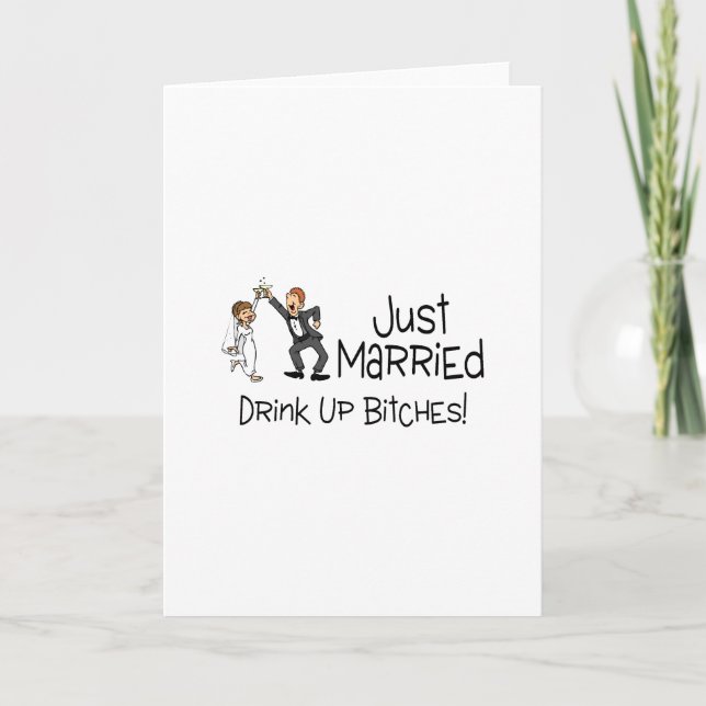 Funny Just Married Wedding Toast Announcement (Front)