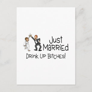 Funny Just Married Wedding Toast Announcement Postcard