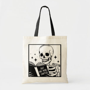 Funny Just One More Chapter Bookish Skeleton Tote Bag