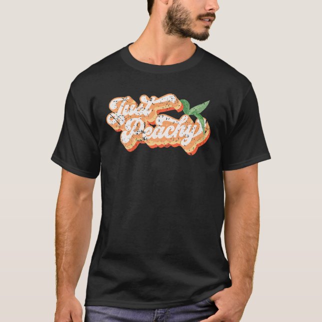 Funny Just Peachy Retro 70S Georgia Peaches Summer T-Shirt (Front)