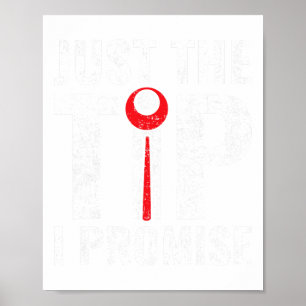 Funny Just The Tip I Promise Pool Player Billiard Poster