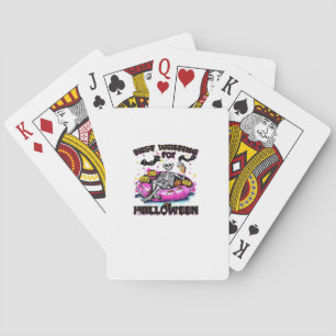Funny Just Waiting For Halloween Skeleton Spooky V Playing Cards