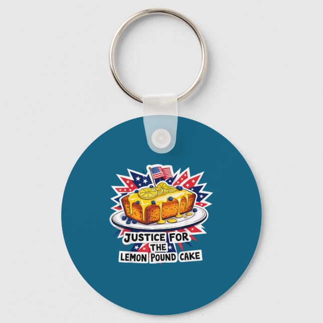 Funny justice for lemon pound cake american key ring (Front)