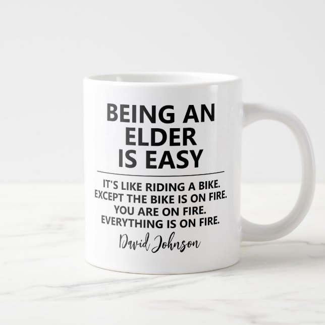 Funny JW Elder Gift Idea Pioneer Appreciation Gift Large Coffee Mug (Right)