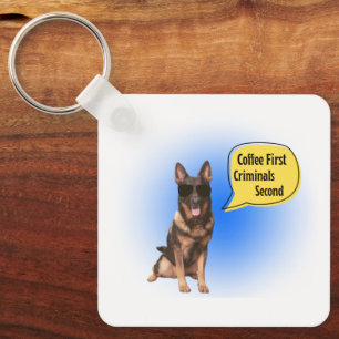Funny k9 keychain coffee and criminals