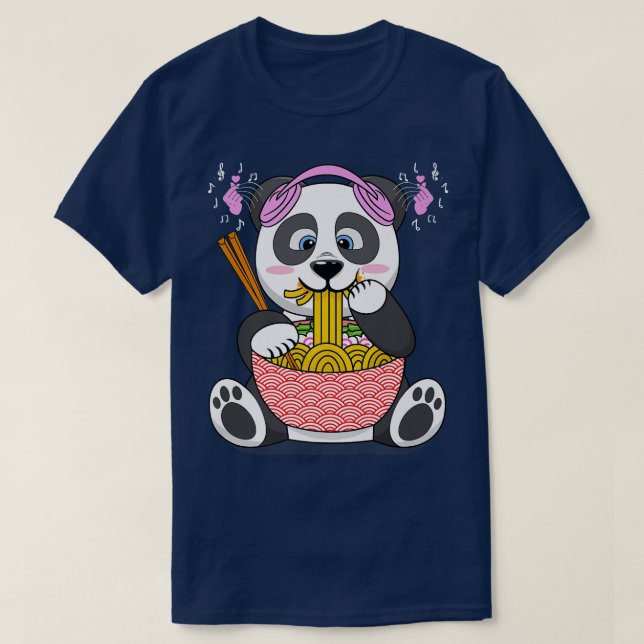 Funny k pop ramen noodle powered by ramen & k-pop  T-Shirt (Design Front)