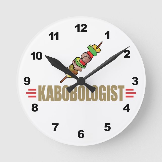 Funny Kabob Round Clock (Front)
