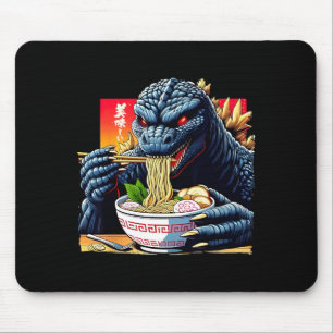 Funny Kaiju Eating Ramen Japanese Monster Lover Bi Mouse Mat