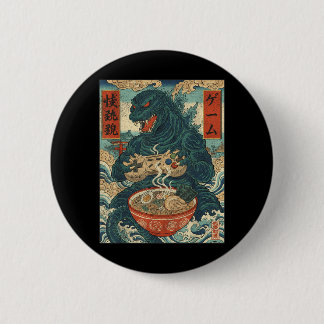 Funny Kaiju Gamer Ramen Video Game Japanese Anime 6 Cm Round Badge