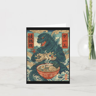 Funny Kaiju Gamer Ramen Video Game Japanese Anime Card
