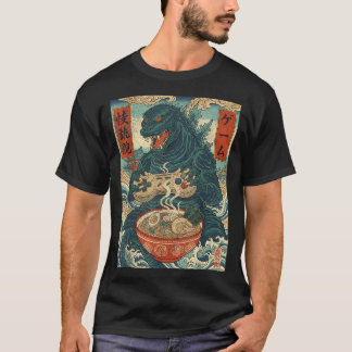 Funny Kaiju Gamer Ramen Video Game Japanese Anime T-Shirt
