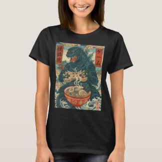 Funny Kaiju Gamer Ramen Video Game Japanese Anime T-Shirt