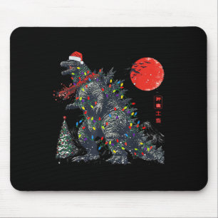 Funny Kaiju Santa Christmas Monster Xmas Lights  Mouse Mat