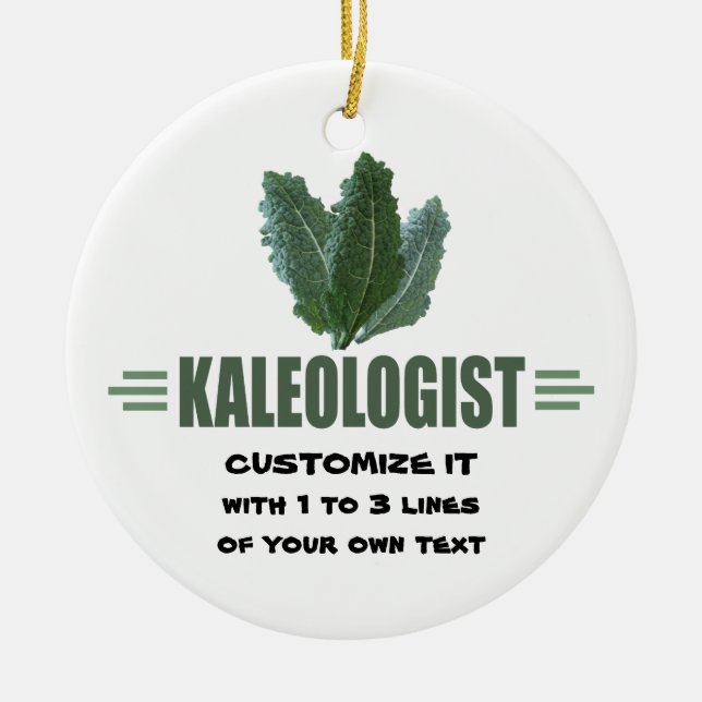 Funny Kale Lover Ceramic Tree Decoration (Front)