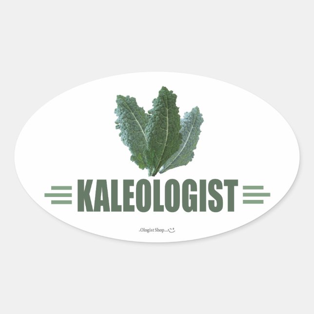 Funny Kale Oval Sticker (Front)