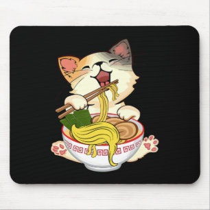 Funny Kamala Anime Cat Eating Ramen Trump Noodles Mouse Mat