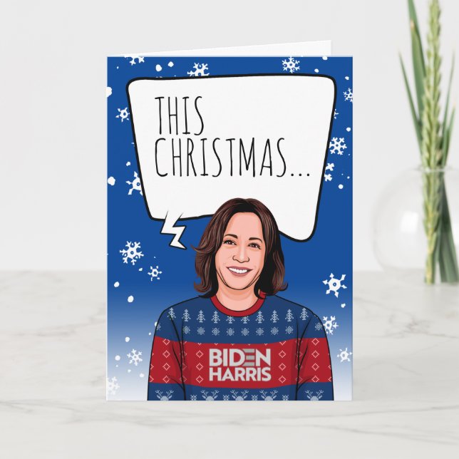 Funny Kamala Christmas: This Christmas is History Card (Front)