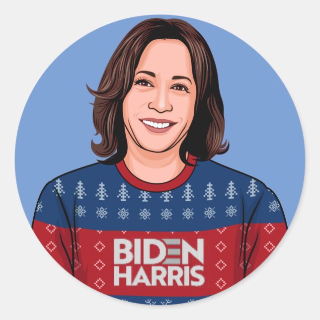 Funny Kamala Christmas: This Christmas is History Classic Round Sticker (Front)