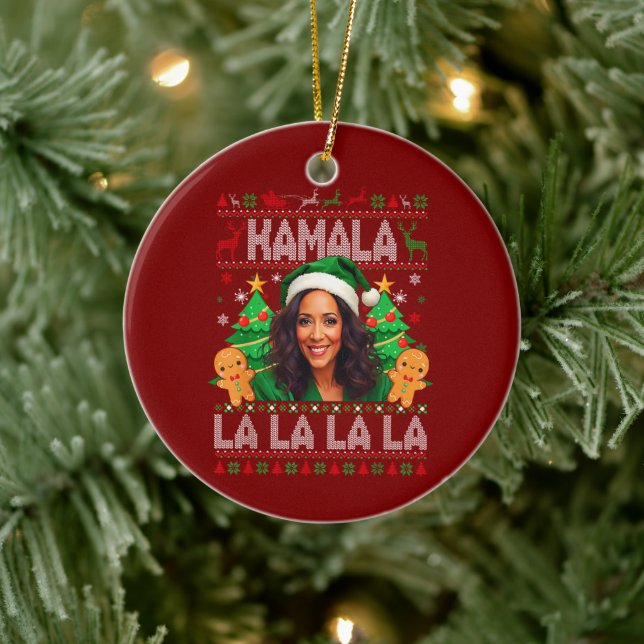 Funny Kamala Harris 2024 Christmas Ceramic Tree Decoration (Tree)