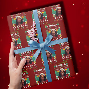 Funny Kamala Harris 2024 Christmas Comma La Gift Wrapping Paper