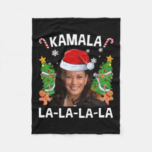 Funny Kamala Harris 2024 Christmas Comma La Men Wo Fleece Blanket